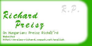 richard preisz business card